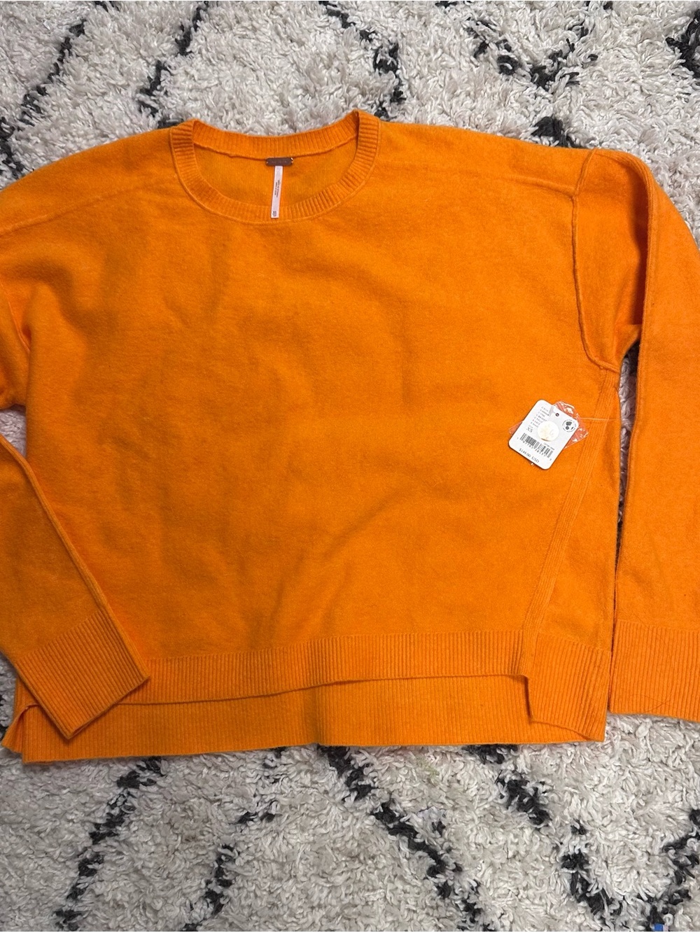 Free People Women's Orange Crewneck Sweater